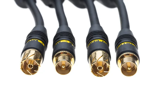 Rca Composite Audio Video Cables White Background — 图库照片