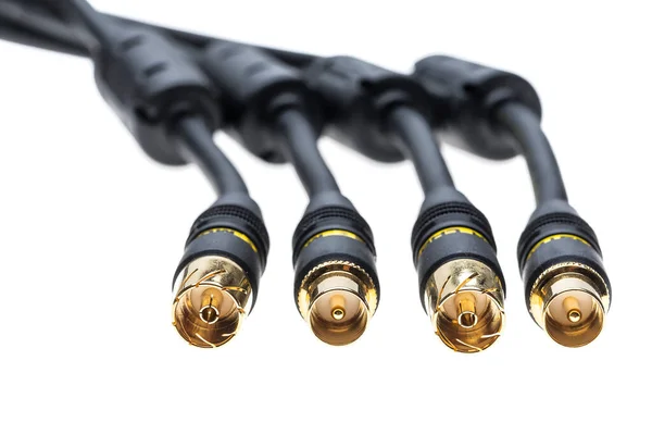 Rca Composite Audio Video Cables White Background — 图库照片
