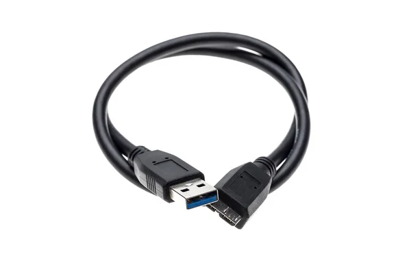 Beyaz Arkaplanda Usb Kablosu — Stok fotoğraf