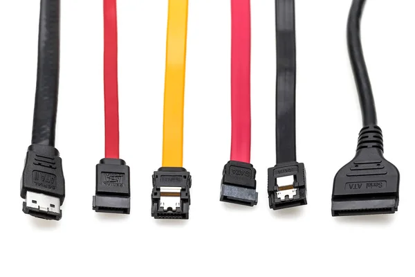 Sata Connection Cables Isolated White Background — Zdjęcie stockowe