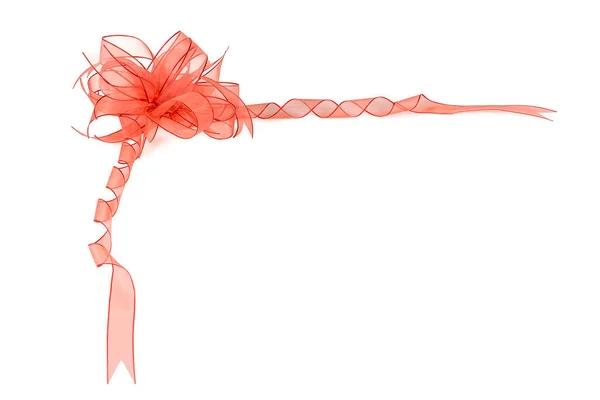 Pink Bow Ribbon Ribbons Bows White Background —  Fotos de Stock