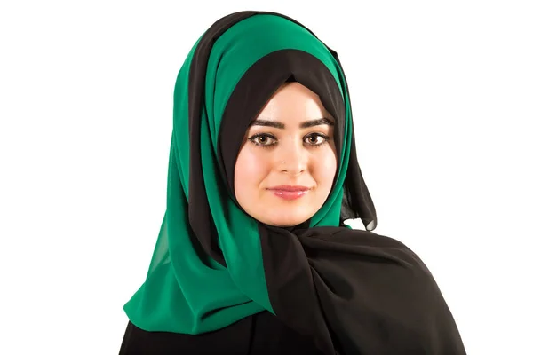 Woman Hijab Posing Isolated Background — Photo