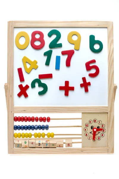 Tradiční Počty Abakus Barevnými Dřevěnými Perlemi Šedém Pozadí Toy Abacus — Stock fotografie