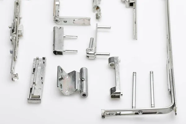 Metal Chain Lot Keys White Background — Zdjęcie stockowe