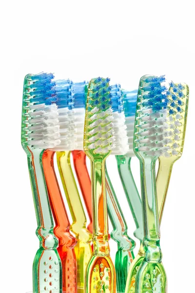 Color Toothbrushes Isolated White Background — Stock Photo, Image