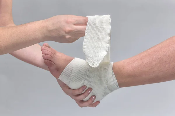 Female Hand Bandage White Background — Stock Photo, Image