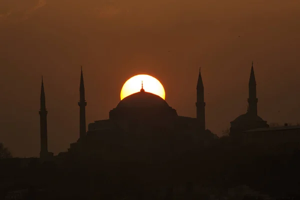 Istanbul Turkey October 2017 Hagia Sophia Mosque Evening City — Stockfoto
