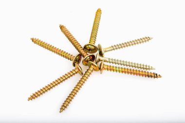 Beyaz arkaplanda vidalar