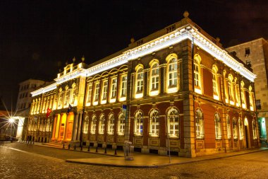 İsveç 'teki Stockholm şehrinin gece manzarası