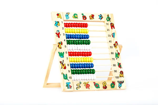 Wooden Abacus Colorful Pencils — Fotografia de Stock
