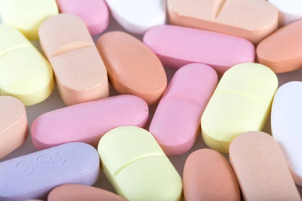 Närbild Piller Tabletter Kapslar Medicin Hälsovård — Stockfoto