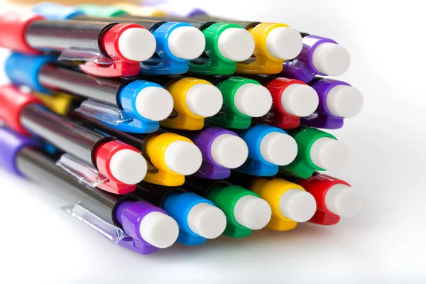 Colorful Pens Isolated White Background — Φωτογραφία Αρχείου