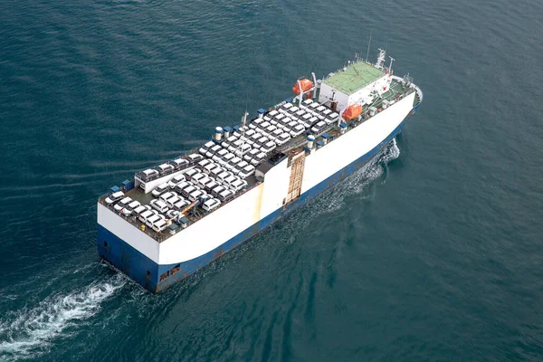 Aerial View Sea Ship Cargo Port — Zdjęcie stockowe