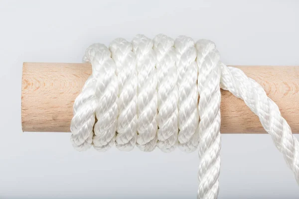 Rope Tied Isolated White Background Close View — Stockfoto