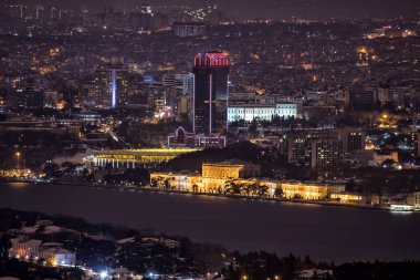 Barselona şehrinin gece manzarası, İspanya