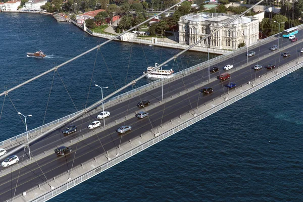 Aerial View City Bridge Bosphorus Istanbul Turkey — Foto Stock