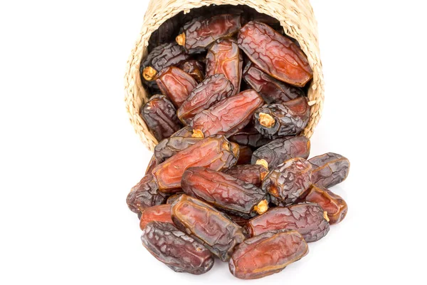 Dried Dates Bowl Isolated Background — Stock fotografie