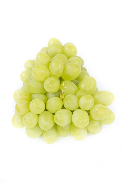 Uvas Verdes Maduras Aisladas Sobre Fondo Blanco —  Fotos de Stock