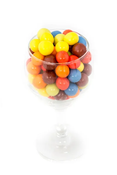 Caramelos Jalea Colores Cuenco Vidrio Sobre Fondo Blanco —  Fotos de Stock