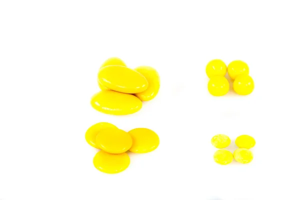 Yellow White Jelly Candies Isolated Background — Fotografia de Stock