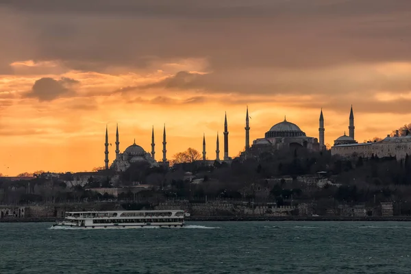 Κωνσταντινούπολη Θέα Της Αγίας Σοφίας Και Των Μπλε Τζαμιών Όμορφο — Φωτογραφία Αρχείου