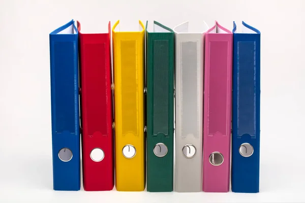 Colorful Folders Different Colors White Background — Fotografia de Stock