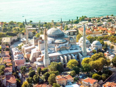 aerial view of Hagia Sophia mosque in Istanbul. turkey.