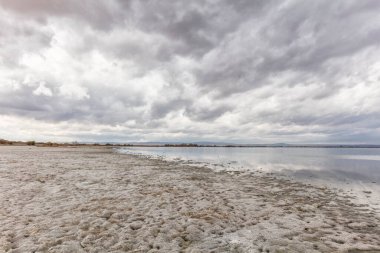 Arkasında bir göl olan güzel bir manzara.