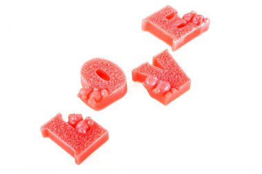 aşk mumları beyaz arkaplanda