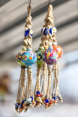 handmade souvenirs in a market