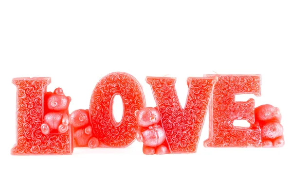 Valentine Day Lettering Love White Background — Fotografia de Stock