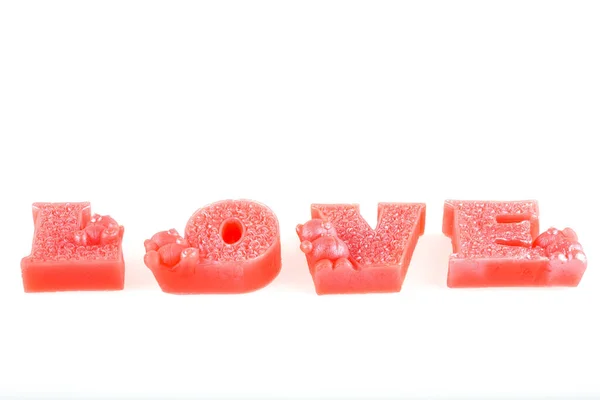 Valentine Day Lettering Love White Background — 图库照片