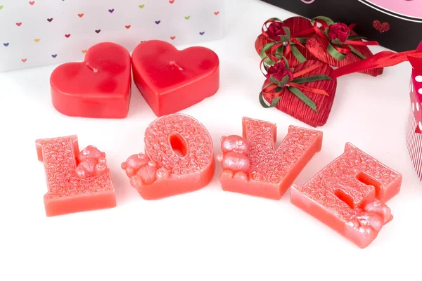 Valentine Day Concept Background Gift Boxes Red Hearts — Stockfoto