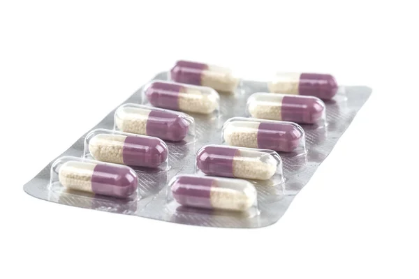 Pills Capsule Isolated White Background — Fotografia de Stock