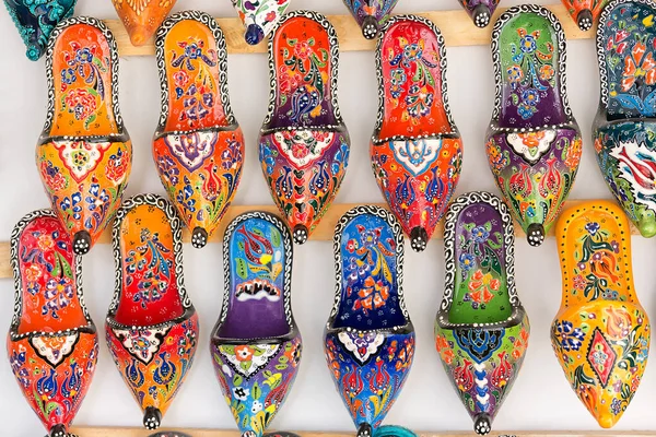 Handmade Decorative Colorful Shoe Souvenirs Background — стоковое фото