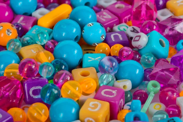 Colorful Beads Background Close Lot Colored Buttons — Foto de Stock