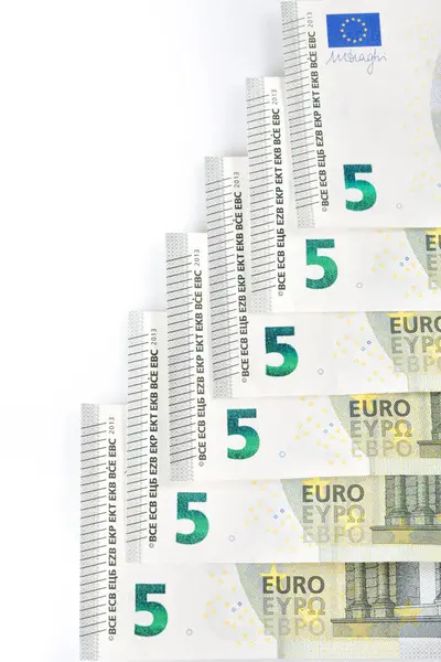 Notas Euro Dinheiro Sobre Fundo Branco — Fotografia de Stock