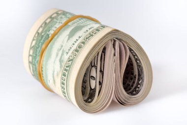 Yakın plan Amerikan doları banknotları. Dolar banknotları Amerikan Doları