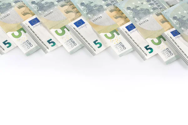 Billets Euros Sur Fond Blanc — Photo