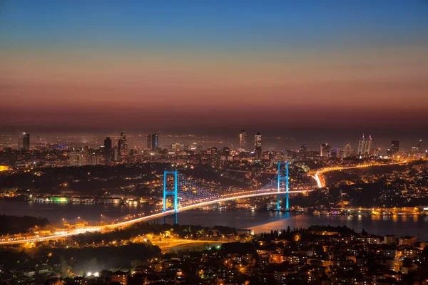 Bosporus Brug Lange Blootstelling Istanbul Turkije — Stockfoto