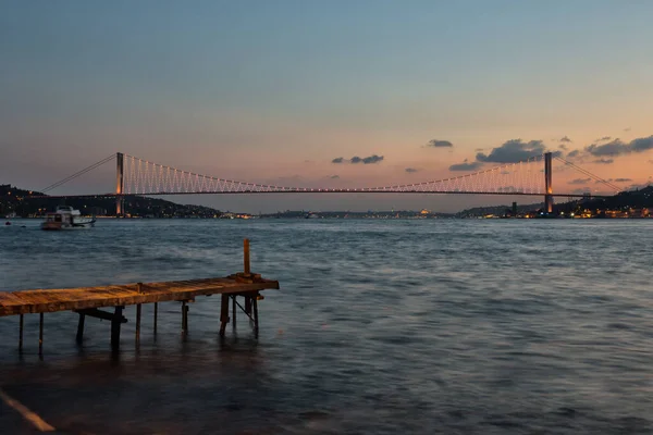 Pont Bosphore Longue Exposition Istanbul Turquie — Photo