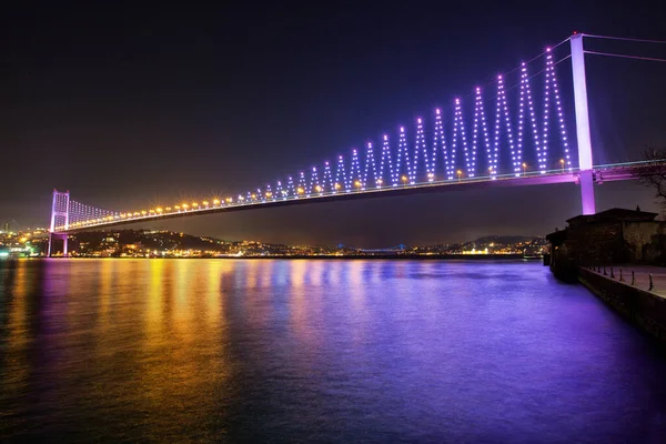 Ponte Sul Bosforo Lunga Esposizione Istanbul Turchia — Foto Stock
