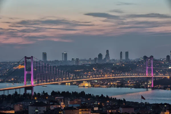 Pont Bosphore Longue Exposition Istanbul Turquie — Photo
