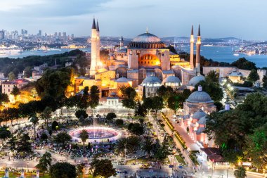 fountain on the square near Hagia Sophia Mosque in Istanbul, Turkey. 