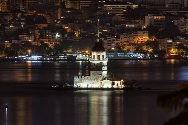 Istanbul Turkey July 2019 Maiden Tower Illuminated Night — ストック写真