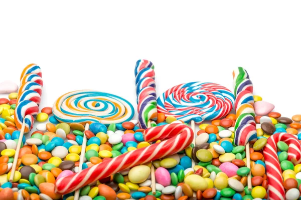 Colorful Candies Lollipops Isolated Light Background — 스톡 사진