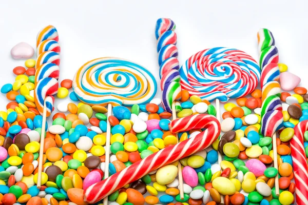 Colorful Candies Lollipops Isolated Light Background — 스톡 사진