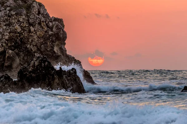 Hermosa Puesta Sol Playa — Foto de Stock