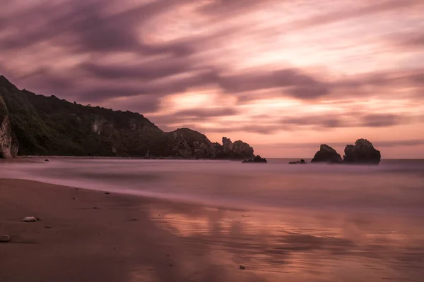 Beautiful Sunset Sea Red Light Effect — Foto de Stock