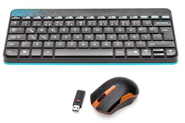 computer mouse and keyboard isolated on white background